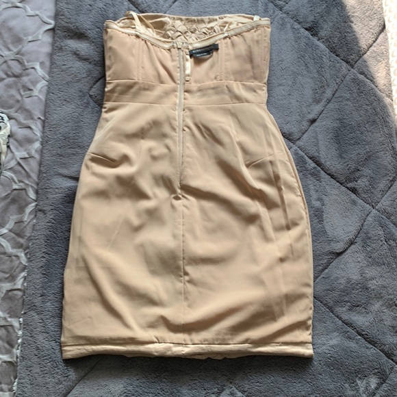 BCBGMAXAZRIA Gold and Black Strapless Evening Dress - Picture 10 of 16